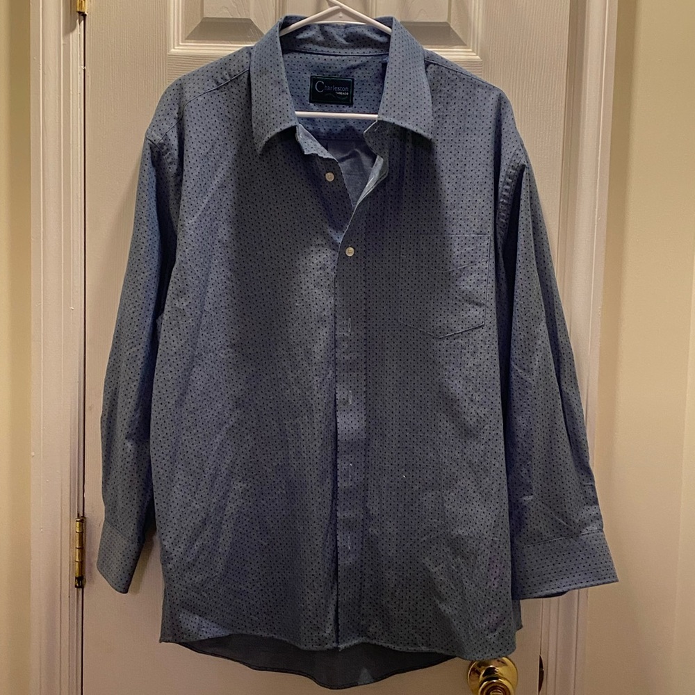 Charleston Threads Men's Blue Patterned Shirt